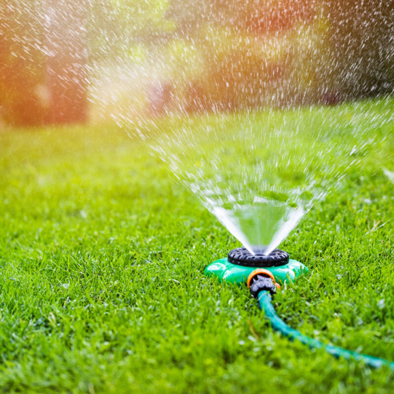 Lawn Sprinkler watering lawn