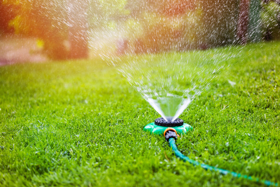 Lawn Sprinkler watering lawn